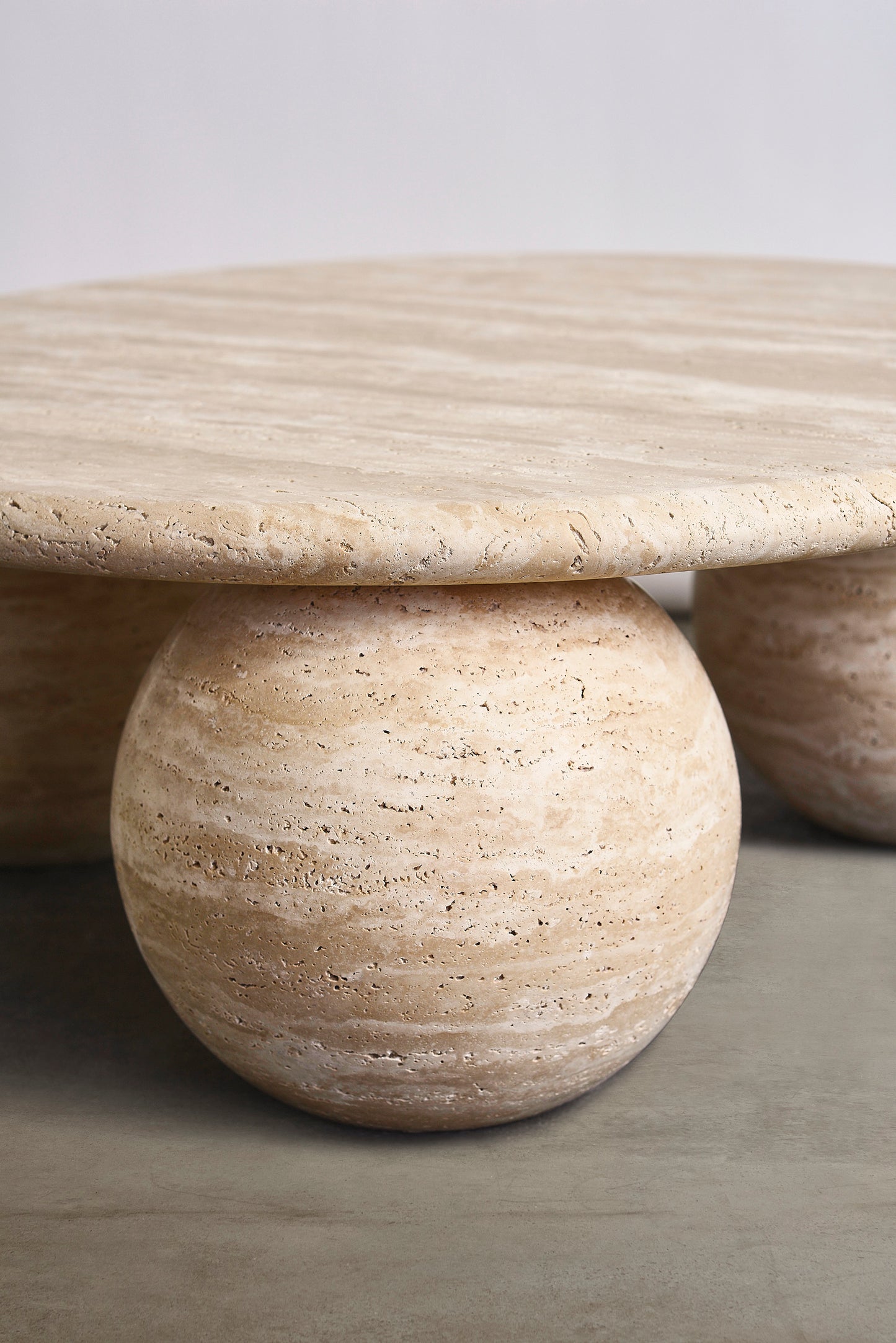 Trois Travertine Coffee Table