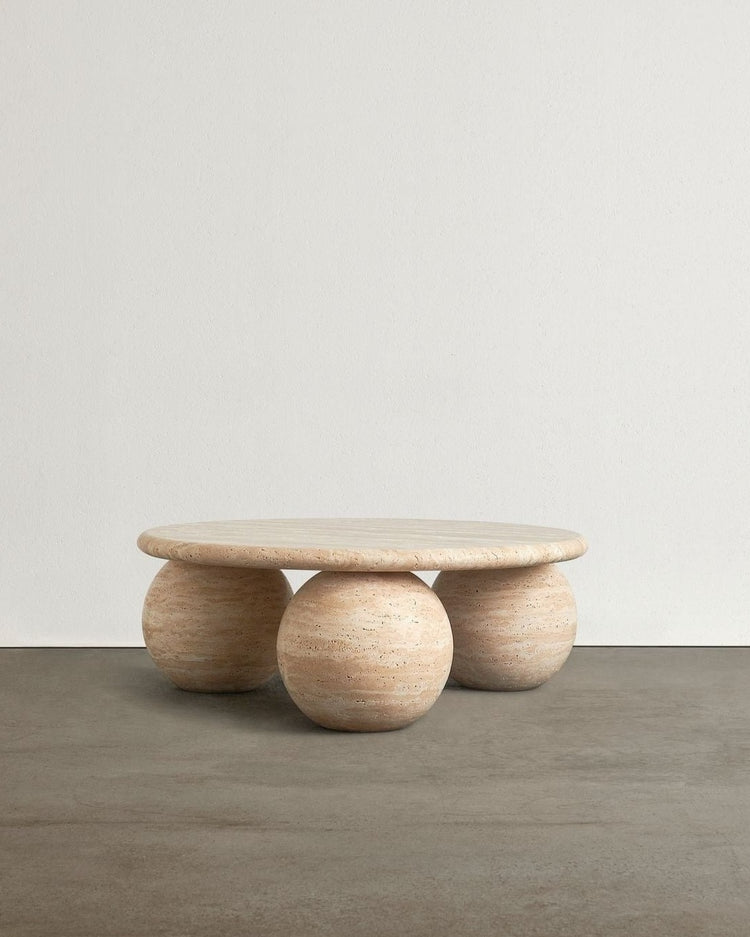 Trois Travertine Coffee Table