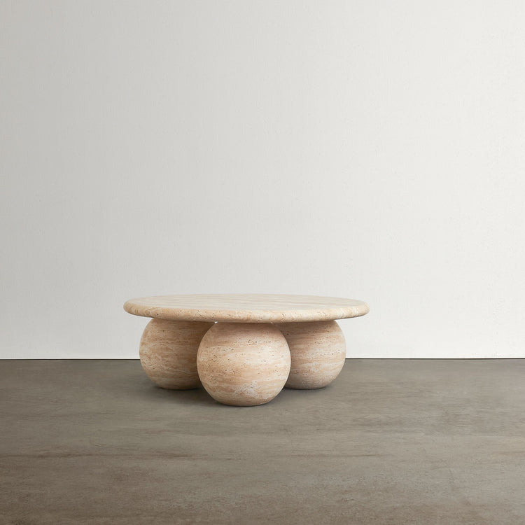 Trois Travertine Coffee Table